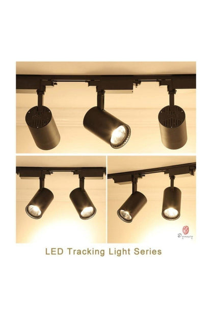 Sl-1027 3 Adet 30w Ray Spot Vitrin Mağaza Armatürü 1 Metre Raylı Siyah Kasa Günışığı Renk Ray Spot