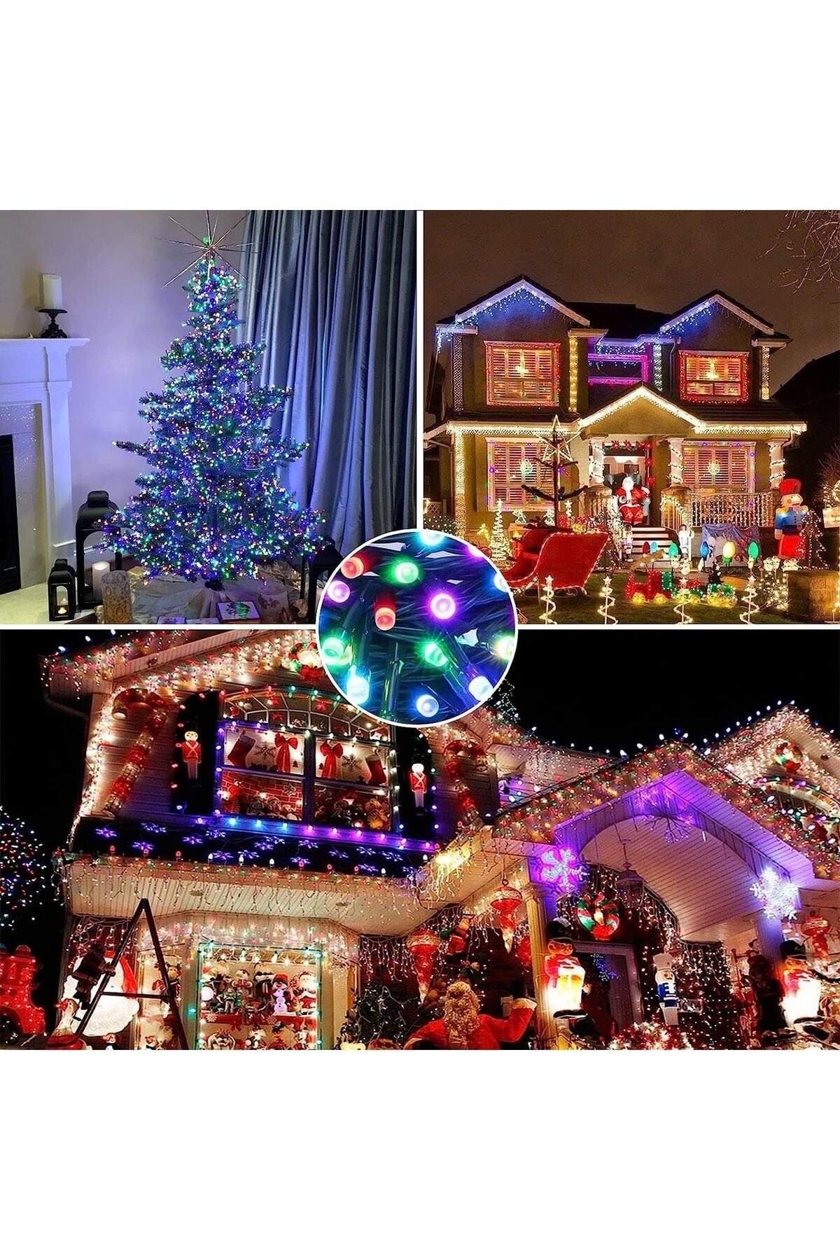 Sl-1030 Rgb Renkli Işık Pirinç 10 Metre 100'lü Led Yılbaşı Ağaç Işık 8 Fonksiyonlu Dekoratif Led