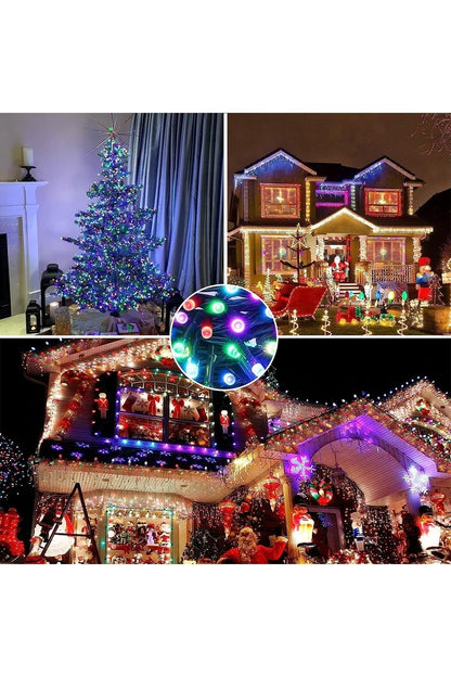 Sl-1030 Rgb Renkli Işık Pirinç 10 Metre 100'lü Led Yılbaşı Ağaç Işık 8 Fonksiyonlu Dekoratif Led