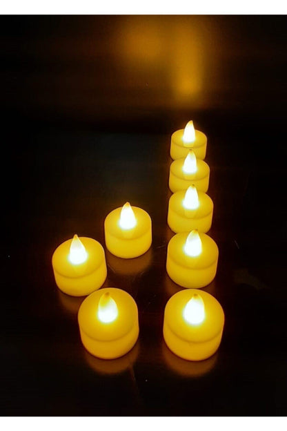Sl-1014 8 Adet Mum Tealight Sarı Işık Pilli ( Piller Dahil )