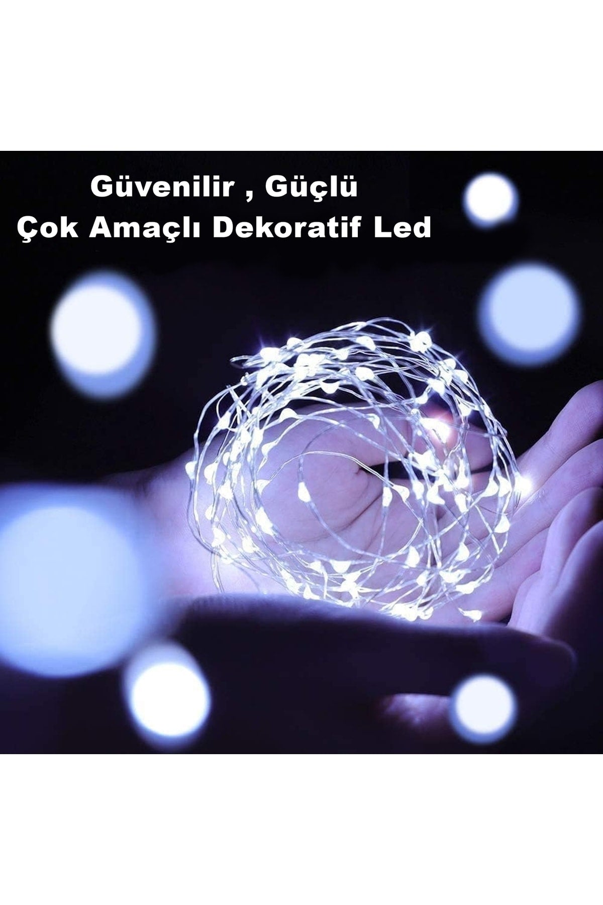 Sl-1036 - 3 Metre Beyaz Peri Led, Dekor Işık Beyaz Dekoratif Lamba Yılbaşı Çam Ağacı Ev Süslemeli