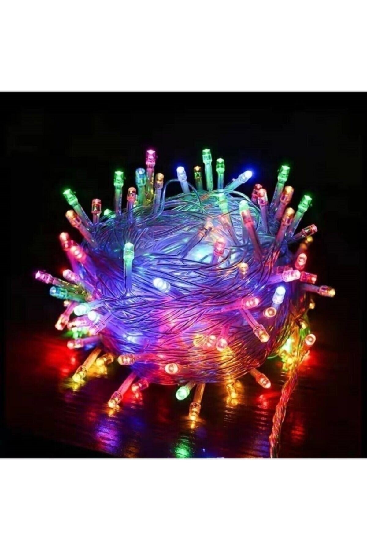 Sl-1030 Rgb Renkli Işık Pirinç 10 Metre 100'lü Led Yılbaşı Ağaç Işık 8 Fonksiyonlu Dekoratif Led