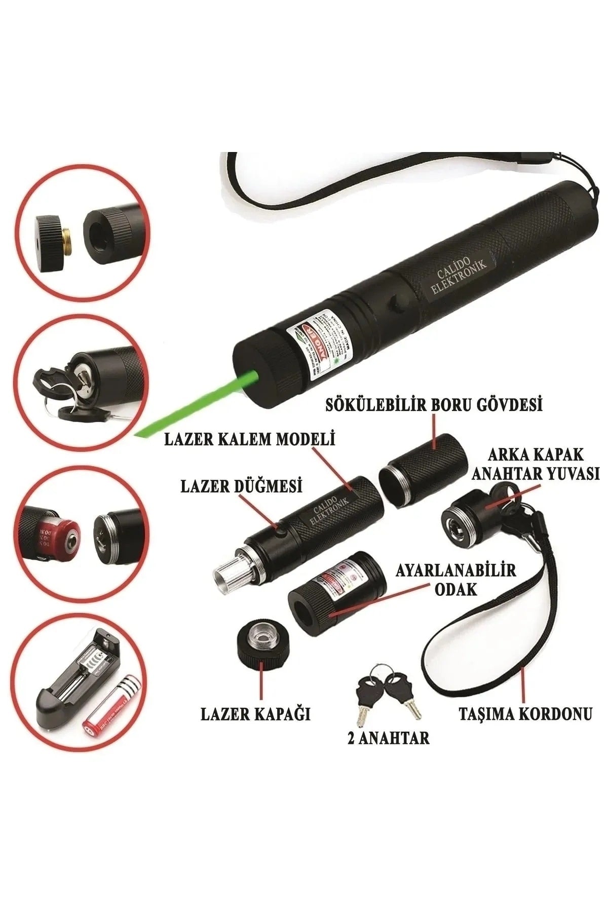 Yeni Pro Model - Pro X Yeşil Şarjlı Lazer Pointer Metal Kasa Green Laser Ultra Güçlü 2023 Series GO