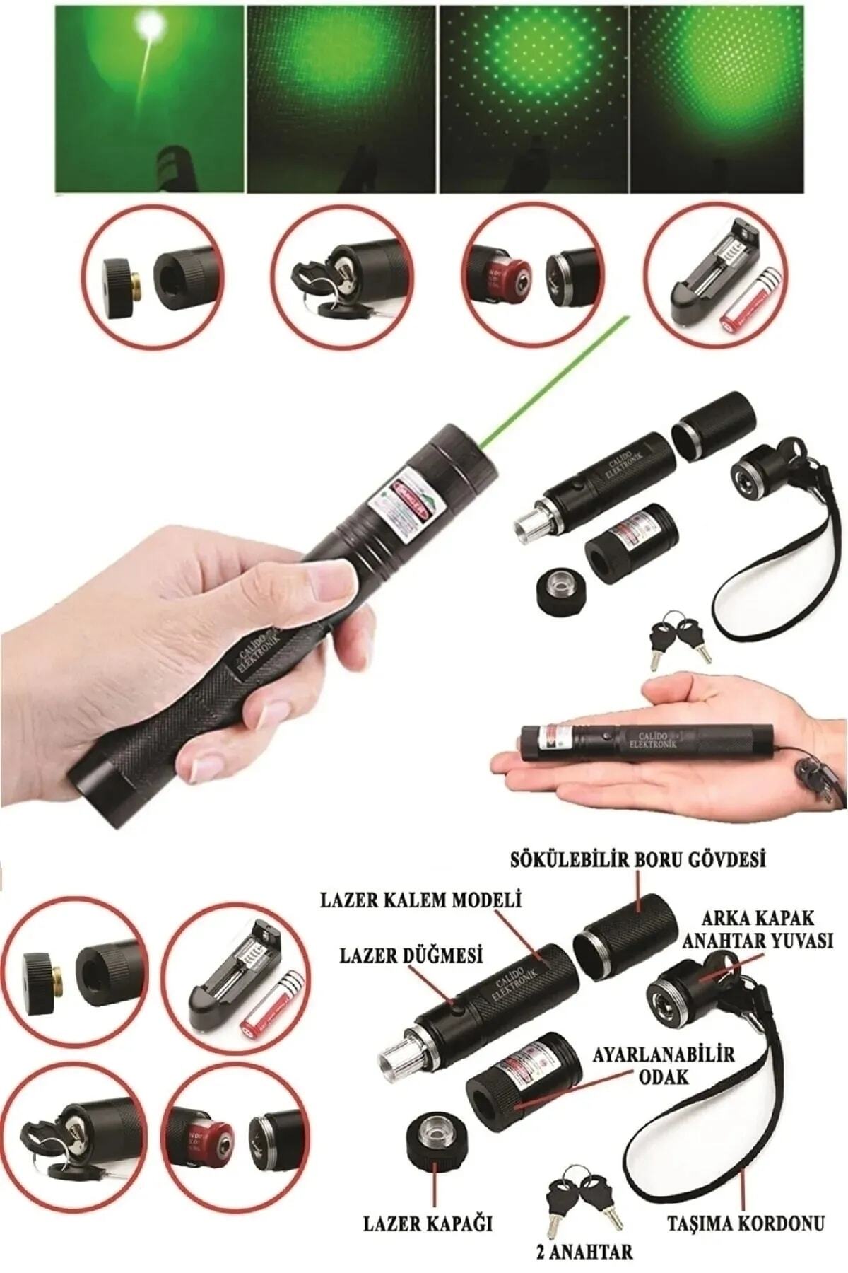 Yeni Pro Model - Pro X Yeşil Şarjlı Lazer Pointer Metal Kasa Green Laser Ultra Güçlü 2023 Series GO